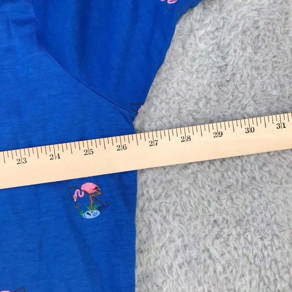 Polo Ralph Lauren Shirt Mens 2XB Big Blue Fishing Flamingo Allover Print Cotton